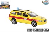 Kids Globe Ambulance Auto MUG Mobiele Urgentiegroep Volvo V70 Ziekenhuisauto Licht Geluid 12 cm