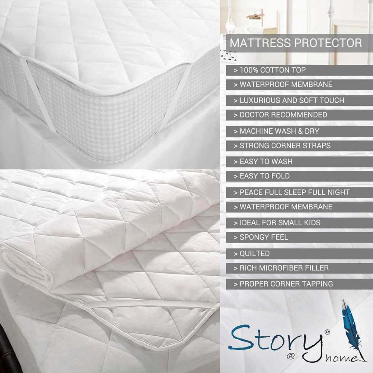 HS72 MATRAS Topper Pad 160 x 200 cm ca 4800 gr. DONEN - veren 100% natuur