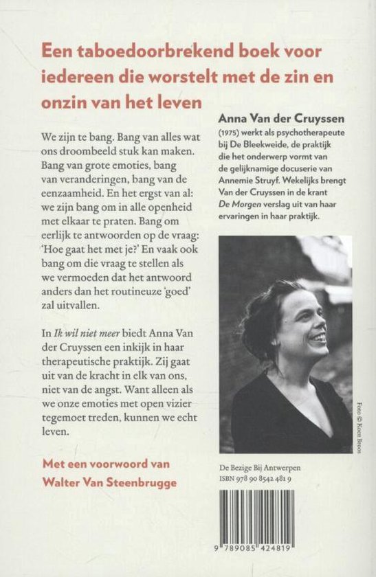 Ik wil niet meer, Anna Van der Cruyssen 9789085424819 Boeken