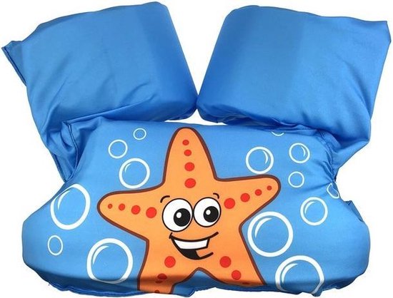 Zwemvest - Zeester Lichtblauw Design - One Size - Kind - 14-30 KG - 3-7 Jaar