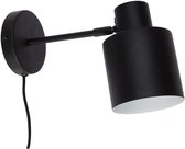 Hubsch wandlamp - zwart/wit metaal - E27/40W - 29 x 12 x 17 cm