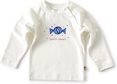 Little Label - baby raglan shirt - off white - maat: 56 - bio-katoen