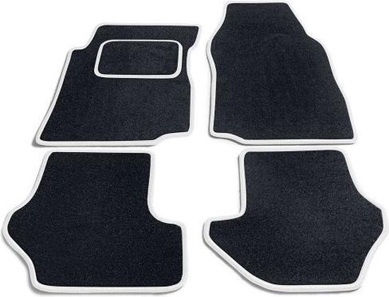 PK Automotive Complete Premium Velours Automatten Zwart Met Witte Rand Honda Civic 3 deurs 1996-2001