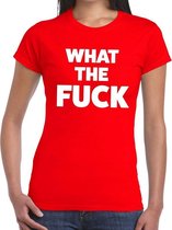 What the Fuck tekst t-shirt rood dames XS