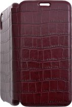 iPhone XR Bookcase hoesje - Graffi - Croco Bordeaux (Croco) - Leer