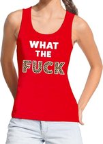 What the Fuck tijgerprint tanktop / mouwloos shirt rood dames L