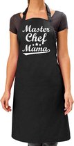 Master chef mama cadeau bbq/keuken schort dames -  L 86 x B 72 cm - Zwart