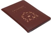 Bruin leren paspoorthouder - paspoort hoes - cover - map