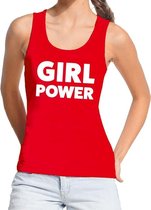 Girl Power tekst tanktop / mouwloos shirt rood dames M