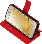 Rood Samsung Galaxy J2 2016 TPU wallet case booktype hoesje HM Book