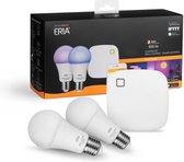 AduroSmart ERIA® Startpakket E27 Lampen - Dimbaar en Instelbaar Wit en Gekleurd Licht - Inclusief Zigbee Bridge