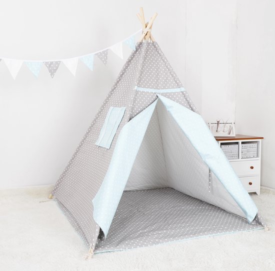 | Blitsr Tipi Speeltent voor Kinderen Inclusief Blitsr Tipi Speeltent Inclusief accessoires Grijs