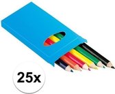 25x setje potloden 6 stuks gekleurd