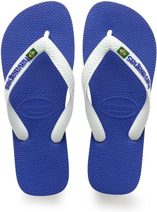 Havaianas Brasil Logo Unisex Slippers - Marine Blue - Maat 27/28 | bol.com