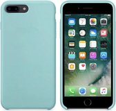 Luxe siliconen hoesje - turquoise - voor Apple iPhone 7 Plus - iPhone 8 Plus - suède binnenkant