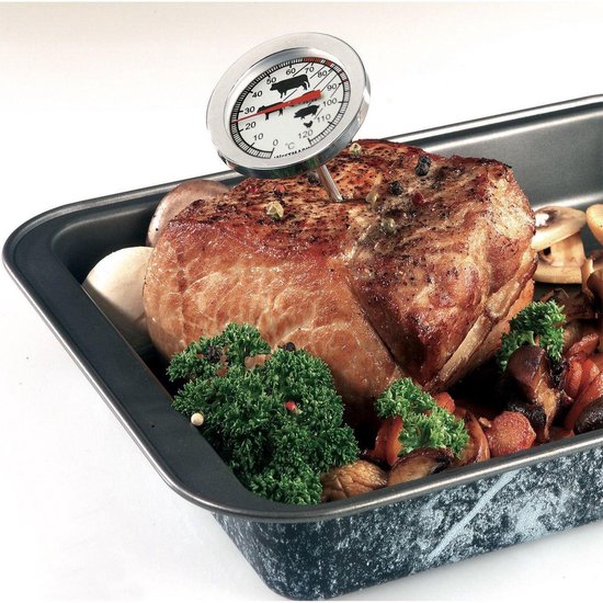 Westmark Braadthermometer, met symbolen voor een goede leesbaarheid, roestvrij staal, zilver/rood, 12692270