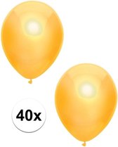 40x Gele metallic ballonnen 30 cm - Feestversiering/decoratie ballonnen geel