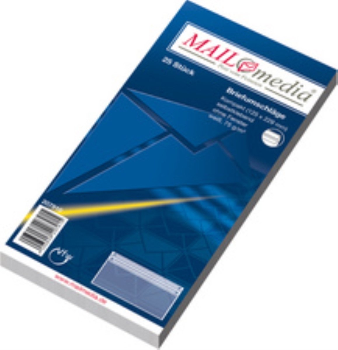 MAILmedia envelop kompakt, 125x229 mm, wit, zelfkl., z. venster, 25 st