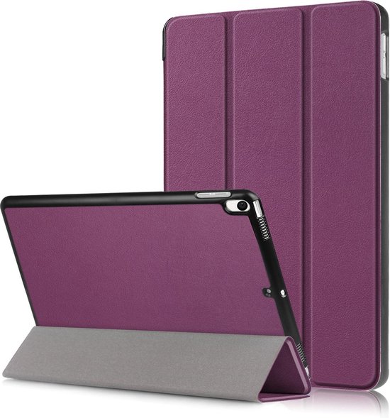 Hoes Geschikt voor iPad Air 3 / Pro 10.5 (2017) Hoes Book Case Hoesje Trifold Cover - Hoesje Geschikt voor iPad Air 3 / Pro 10.5 (2017) Hoesje Bookcase - Paars