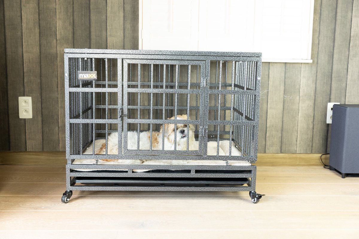 Honden Bench Opvouwbaar - Verrijdbaar - Incl. Plaid - 94 X 58 X 70 Cm