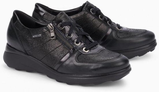Mephisto JILL nubuck lederen dames sneakers zwart - Maat 37.5 | bol.com