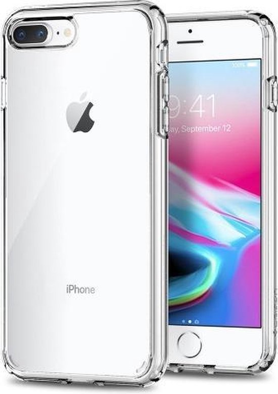 iPhone 7 plus hoesje siliconen case transparant - Apple iPhone 8 plus hoesje hoesjes cover hoes case - 1x iPhone 7 plus 8 plus screenprotector - LuxeRoyal