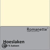Romanette - Flanel - Hoeslaken - Tweepersoons - 150x200 cm - Ivoor