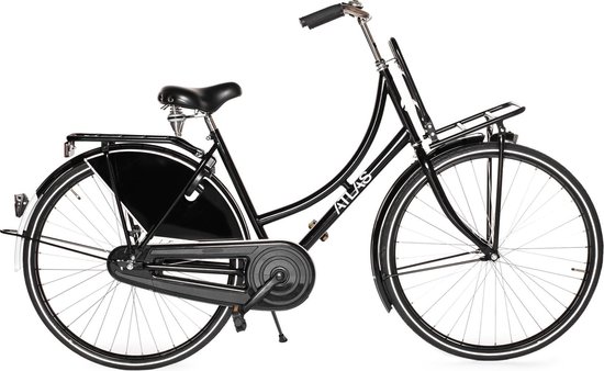 Atlas - Oma fiets met terugtraprem - Zwart - 56 cm | bol.com