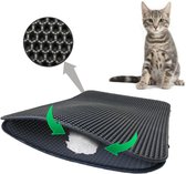 Kattenbakmat - 40 x 50 cm - Grijs - Uitloopmat Kat - kattenbakvulling - Opvang ruimte - Grit opvanger - Waterdicht - Eco-friendly