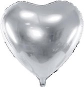 """Folie ballon Heart, 61cm, zilver"""