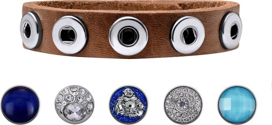 Quiges - Drukknoop Mini 12mm Zirkonia Stenen - EBCMK143