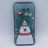 Geschikt voor Samsung S7 Edge – hoes, cover – TPU – kerst – ijsbeer met muts