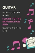 Guitar Wings to the mind Flight to the imagination and Gaiety to the life