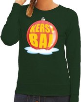 Foute kersttrui kerstbal rood op groene sweater voor dames - kersttruien XL (42)