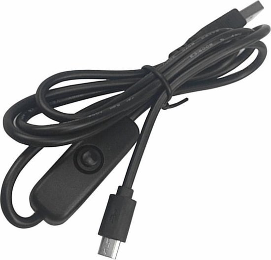bol.com | Micro USB naar USB A male verlengkabel met aan / uit-schakelaar,  5-pins kabel voor...