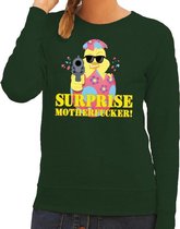 Foute paas sweater groen surprise motherfucker voor dames M