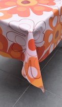 Luxe Stof Bedrukt Tafelzeil – Tafelkleed – Tafellaken – Afwasbaar – Duurzaam – 140 x 200 cm – Bloem Oranje