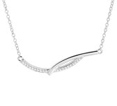 The Jewelry Collection Ketting Zirkonia 1,3 mm 41 + 4 cm - Zilver