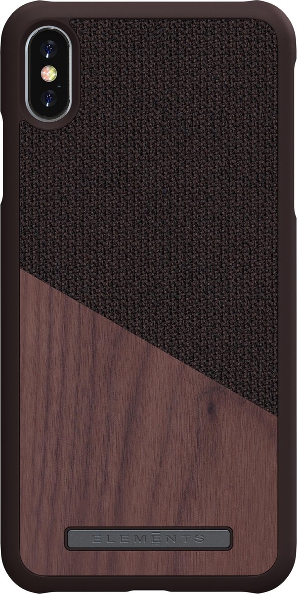 Nordic Elements Nordic Elements Frejr backcover voor Apple iPhone Xs Max - Walnoot hout / bruin textiel