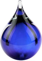 Urnencenter© Kristalglas Bubble Mini Urn Blauw Transparant - Urn - Urn voor as - Urn Hond - Urn Kat - Urn Deelbewaring - Mini Urn Glas - Kunstobject