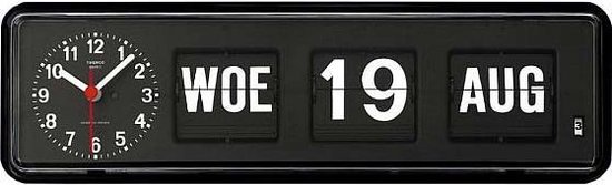 Twemco Staande BQ38 - Klok - Kunststof - 33.5x11.5 cm - Black