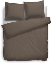HNL Refined Uni Stripe Dekbedovertrek - 200x200 + 2/80x80 cm - Dark Earth