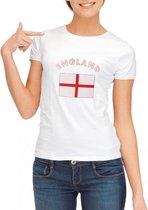 Wit dames t-shirt met vlag van Engeland Xl
