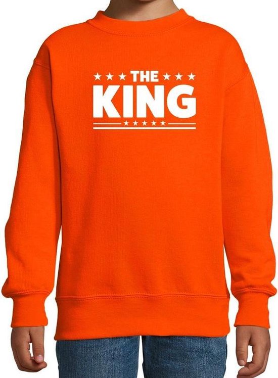 The King tekst sweater oranje kids jaar