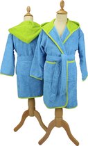 ARTG Boyzz & Girlzz® Peignoir Enfant à Capuche Bleu Aqua / Vert Lime - Taille 140/152