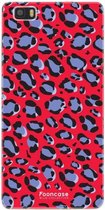 Huawei P8 Lite 2016 hoesje TPU Soft Case - Back Cover - Luipaard / Leopard print / Rood