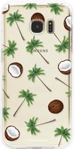 FOONCASE Samsung Galaxy S7 Edge hoesje TPU Soft Case - Back Cover - Coco Paradise / Kokosnoot / Palmboom