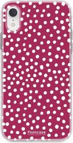 iPhone XR hoesje TPU Soft Case - Back Cover - POLKA / Stipjes / Stippen / Bordeaux Rood
