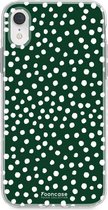 iPhone XR hoesje TPU Soft Case - Back Cover - POLKA / Stipjes / Stippen / Donker Groen