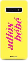 Samsung Galaxy S10 hoesje TPU Soft Case - Back Cover - Adios Bebe / Geel & Roze